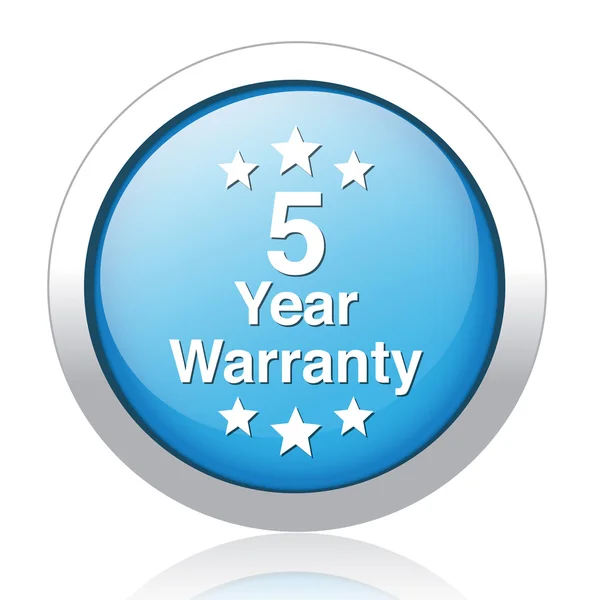 5 year warranty button — Stock Vector