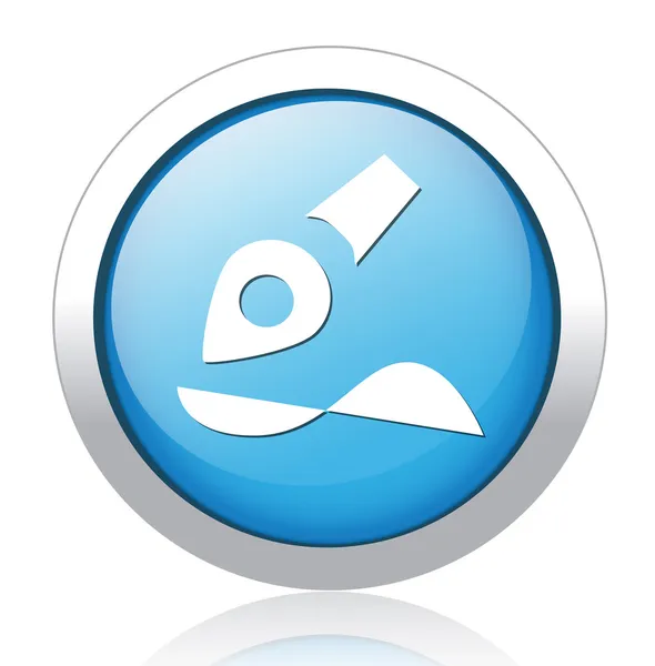 Fountain pen blue button design — Stock Vector