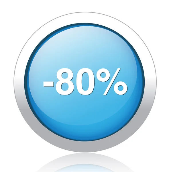 80 por cento fora do projeto do botão — Vetor de Stock