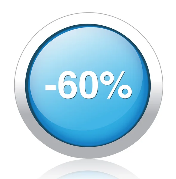 60 percent off button design — Stock Vector