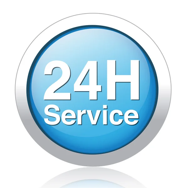 Diseño de botón azul de servicio 24H — Vector de stock