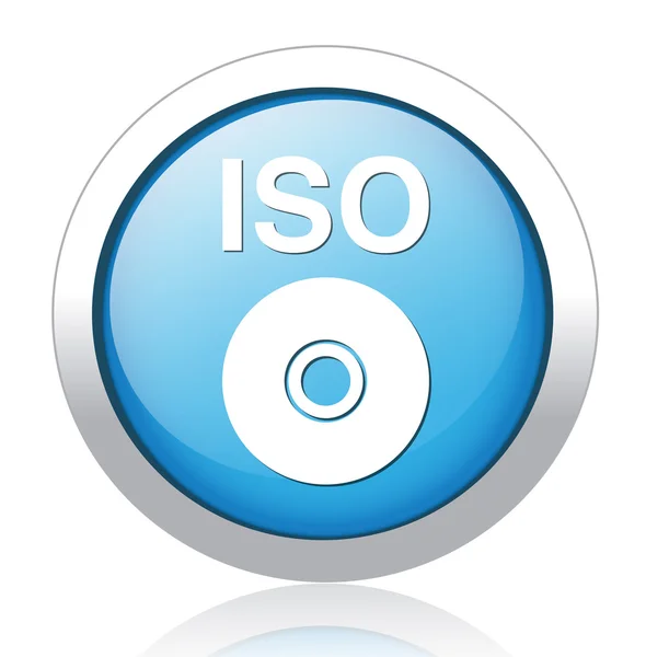 Design de botão azul prata ISO — Vetor de Stock