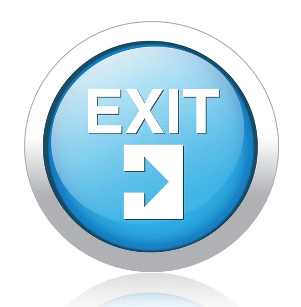 Exit silver blå knappen design — Stock vektor