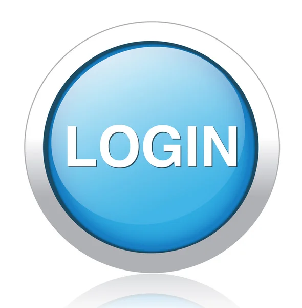 LOGIN bottone blu argento — Vettoriale Stock