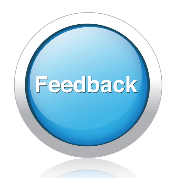 Feedback silver blue button design — Stock Vector