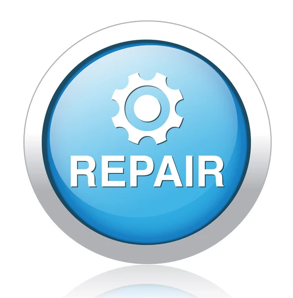 Reparación de plata azul botón de diseño — Vector de stock