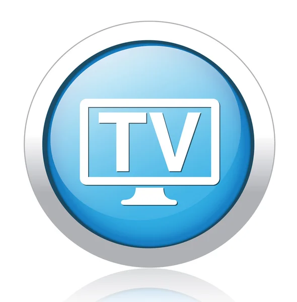 TV stříbrná modré tlačítko design — Stockový vektor