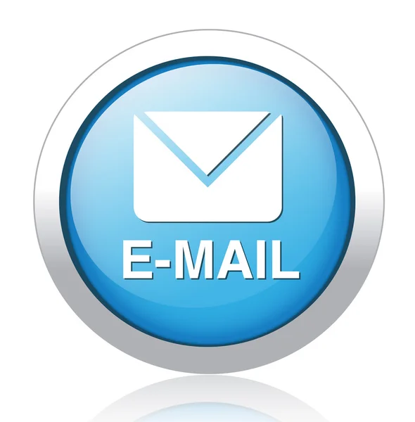 E-mail prata azul botão design — Vetor de Stock