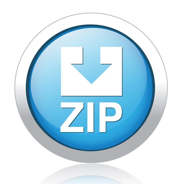 Projeto de botão azul prata ZIP — Vetor de Stock