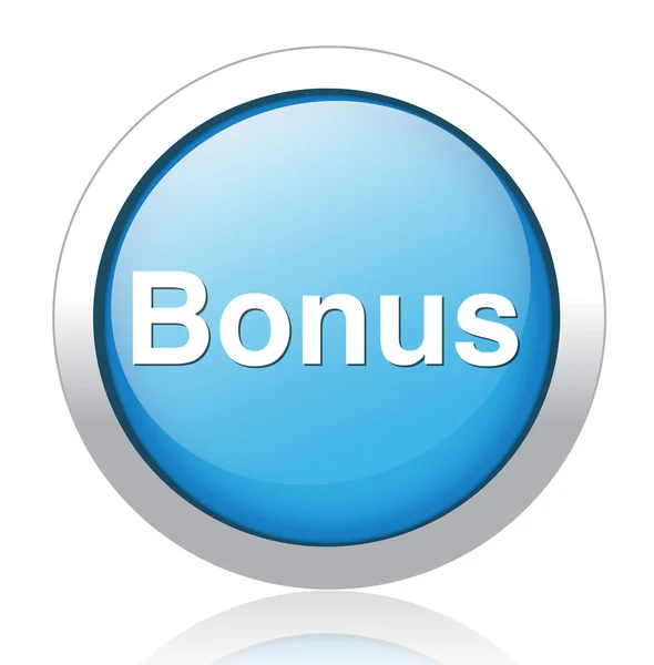 Bonus silver blue button design — Stock Vector