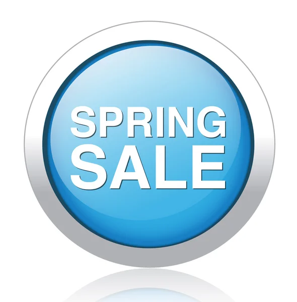 SPRING SALE blue button design — Stock Vector