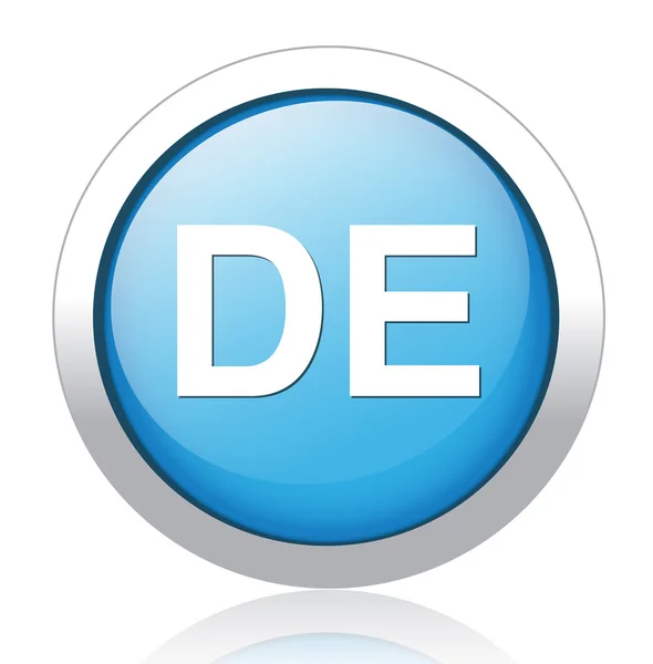 DE silver blue button design — Stock Vector