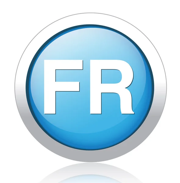 FR plata azul botón de diseño — Vector de stock