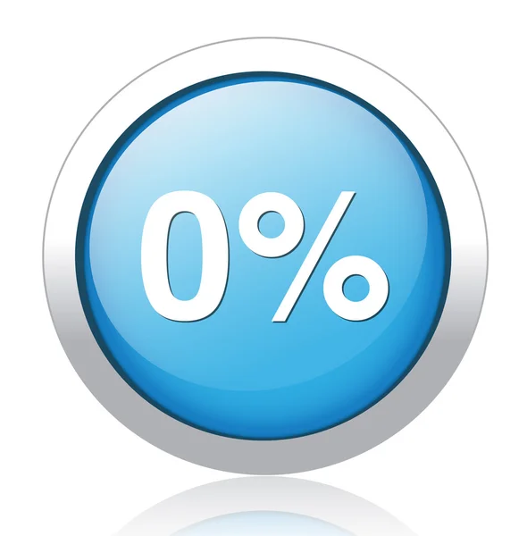 0 percent icon — Stock Vector