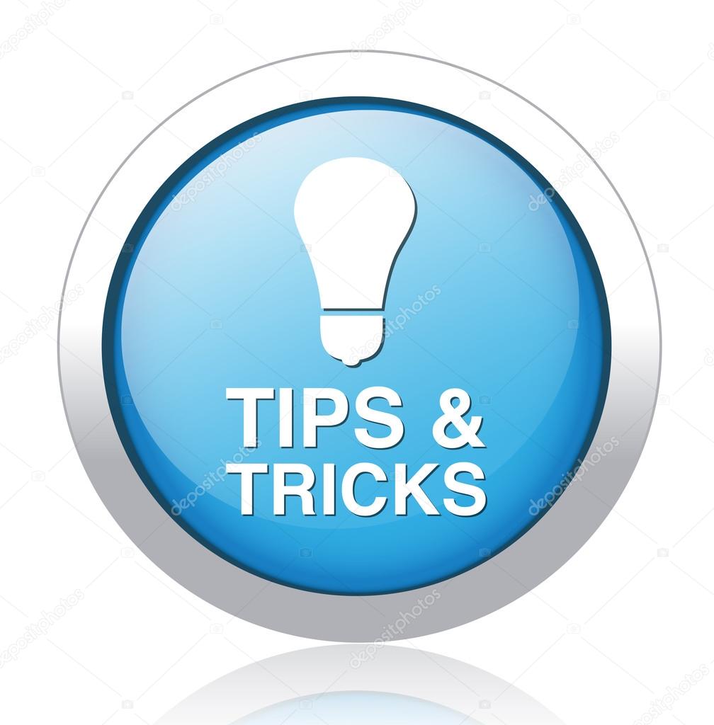 TIPS AND TRICKS blue button design