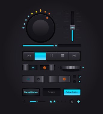 koyu web kullanıcı arabirimi öğeleri