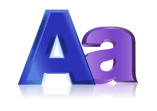 Alfabet letter een hoofdletter & kleine — Stockvector