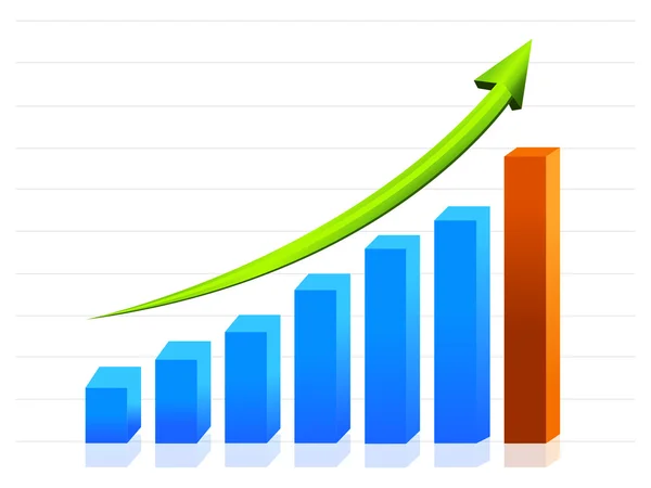 Business growth graph — Stock Vector