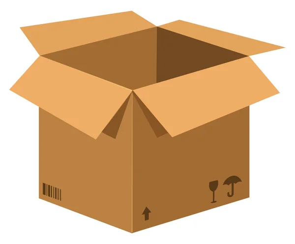 Відкрита картонна коробка — стоковий вектор