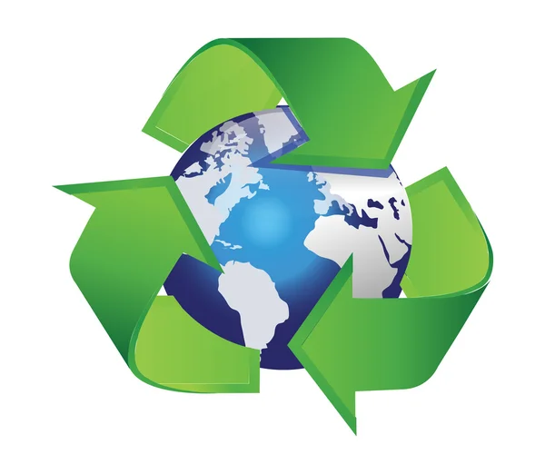 Recycle pijlen aarde — Stockvector