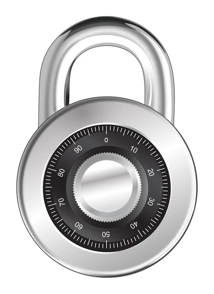 Locked combination pad lock — Stock Vector