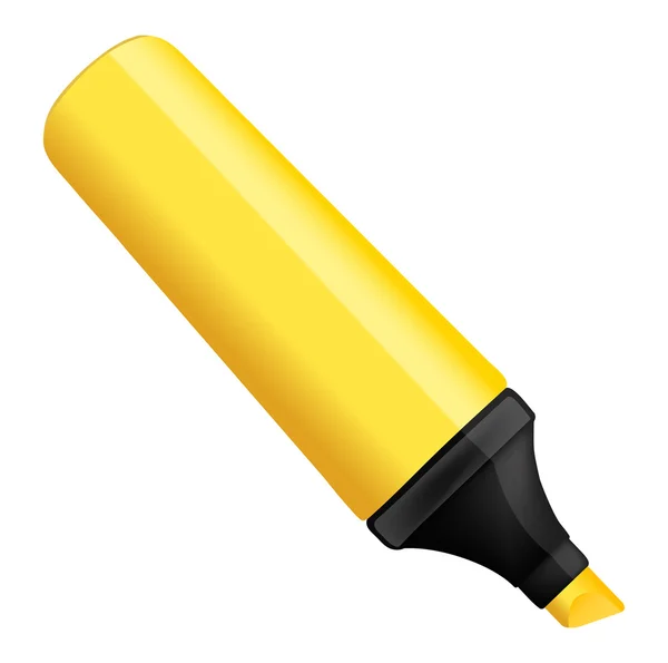 Sarı fosforlu kalem kalem — Stok Vektör