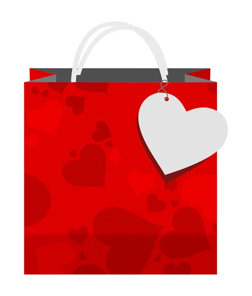 Valentinky nákupní taška — Stockový vektor