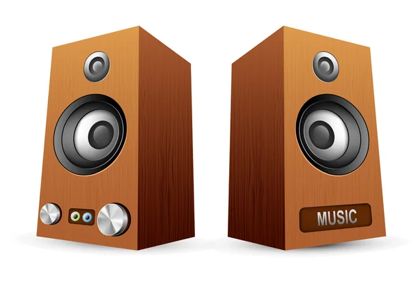 Wooden speakers — Stock Vector