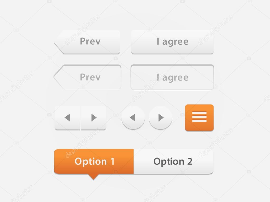 Orange white UI kit