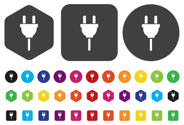 Power plug button — Stock Vector