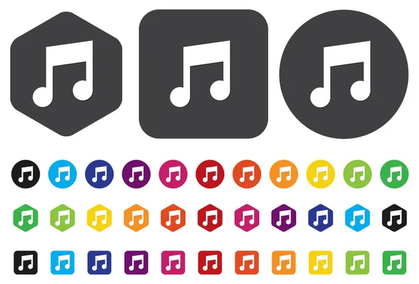 Music note button — Stock Vector