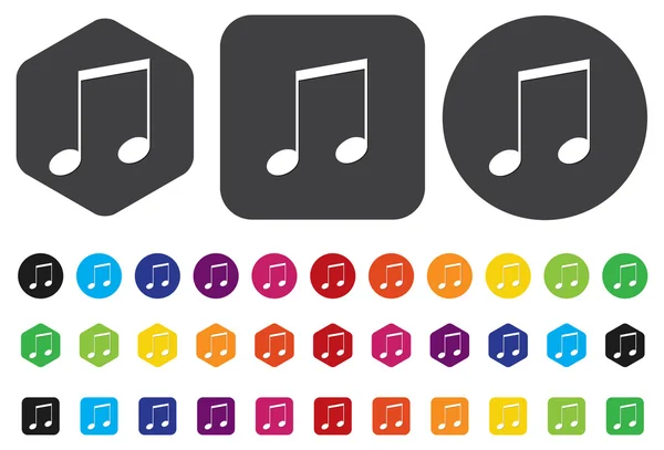 Music note button — Stock Vector