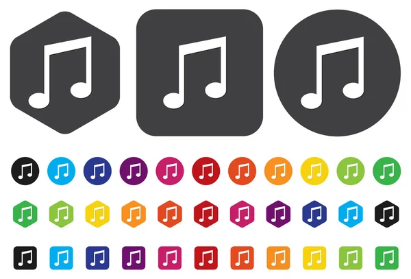 Music note button — Stock Vector