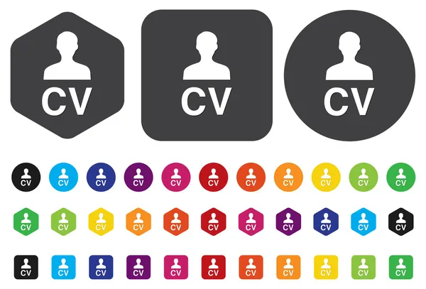 Pulsante icona CV — Vettoriale Stock