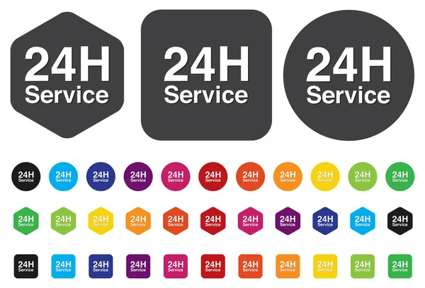 Service and support  24 hours a day and 7 days — Stock Vector