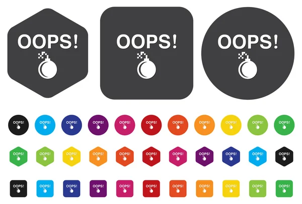 Button with the word Oops — Stock Vector