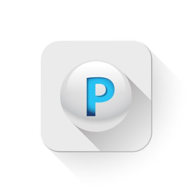 app düğmesinin üzerinde uzun gölge ile yazdırma simgesi