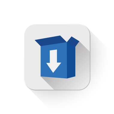 Download kutusu simgesi ile app düğmesinin üzerinde uzun gölge