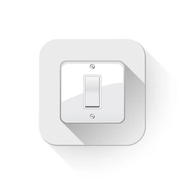 Interrupteur marche / arrêt Avec longue ombre sur le bouton app — Image vectorielle