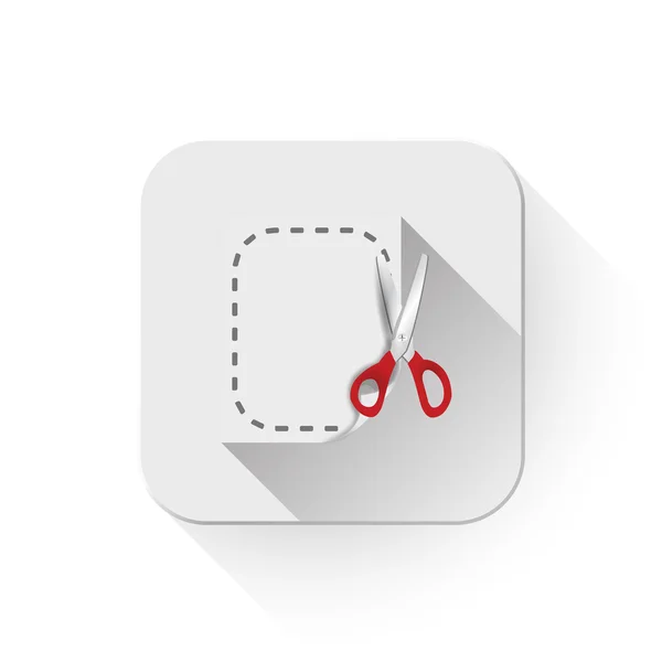 Icono de documento de corte Con sombra larga sobre el botón de la aplicación — Archivo Imágenes Vectoriales