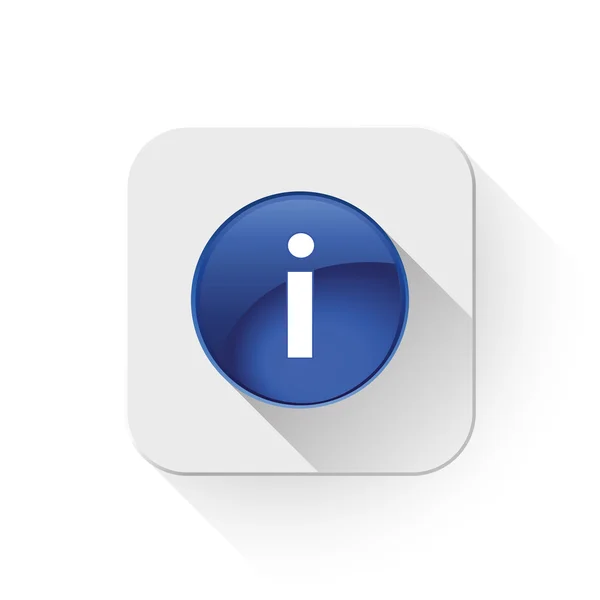 Icône info Avec longue ombre sur le bouton app — Image vectorielle