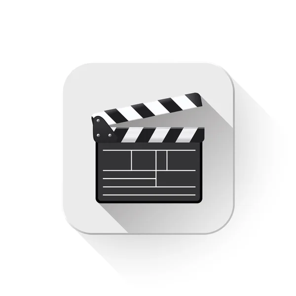 Applaudire film vuoto con lunga ombra sul pulsante app — Vettoriale Stock