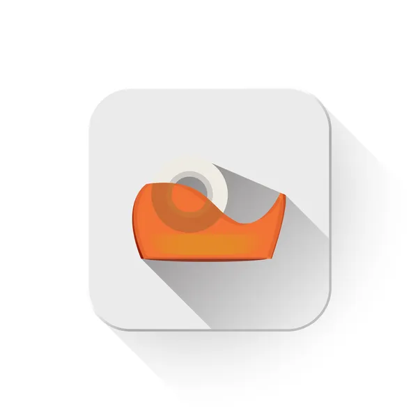Klebeband-Symbol mit langem Schatten über App-Taste — Stockvektor