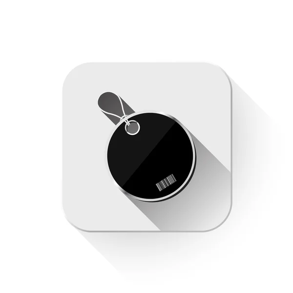 アプリケーション ボタンの上の長い影とタグ ラベル アイコン — ストックベクタ