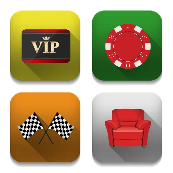 Ícones de aplicativos vetoriais, ilustração do conjunto de ícones de aplicativos — Vetor de Stock