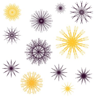 Bir şablon seti. Geometrik desenler.