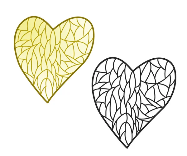 Dvě stylizovaná srdce v grafickém stylu — Stockový vektor