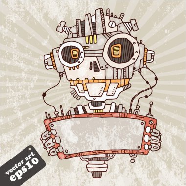 robot bir tablet ile