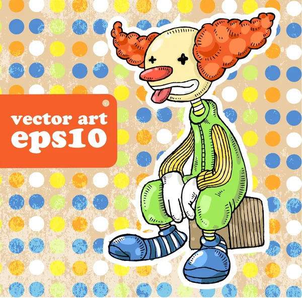 Tired clown. vector illustration — Stock Vector