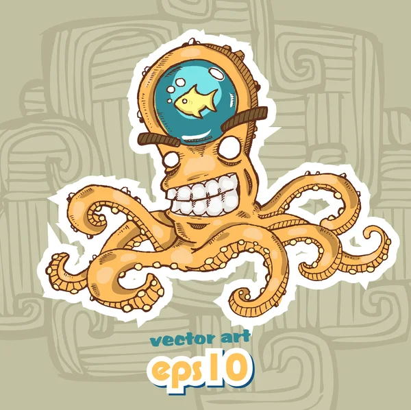 Cartoon octopus — Stock Vector